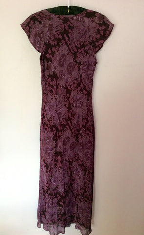 Laura Ashley Plum Floral Print Cap Sleeve Dress Size 10 - Whispers Dress Agency - Womens Dresses - 3