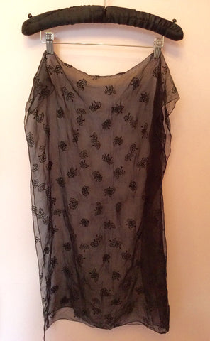 Genuine Mulberry Black Silk Tree Print Scarf - Whispers Dress Agency - Sold - 3