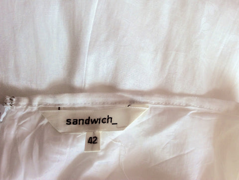 Sandwich White Calf Length Skirt Size 42 UK 14 - Whispers Dress Agency - Sold - 3