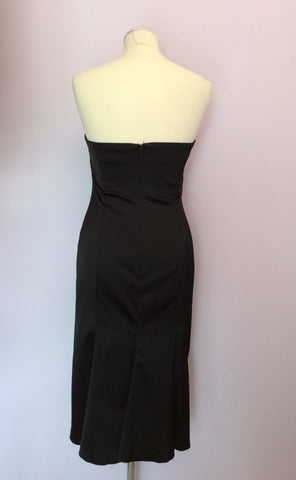 Coast Black Matt Satin Strapless Pencil Dress Size 12 - Whispers Dress Agency - Womens Eveningwear - 3