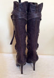 New Faith Damson Leather Lace Up Strap Boots Size 7/40 - Whispers Dress Agency - Sold - 4