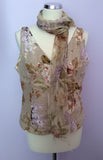 Renato Nucci Beige Floral Linen 3 Piece Skirt Suit & Silk Scarf Size UK 12 - Whispers Dress Agency - Womens Suits & Tailoring - 4