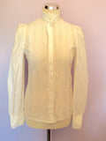 Vintage Laura Ashley White Lace Trim Cotton Shirt Size 10 - Whispers Dress Agency - Sold - 1