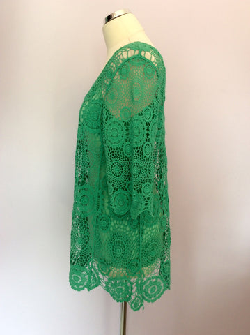 Made In Italy Green Crocheted Top & Camisole Size 3 UK 12/14 - Whispers Dress Agency - Sold - 2