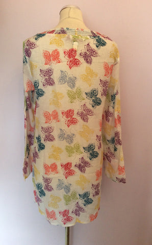 WHITE STUFF WHITE BUTTERFLY PRINT COTTON KAFTAN TOP SIZE 14 - Whispers Dress Agency - Womens Swim & Beachwear - 2