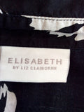 Elizabeth By Liz Claibourne Black & White Floral Print Cotton Shirt Size XXL - Whispers Dress Agency - Sold - 3