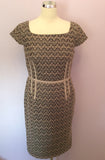 Marks & Spencer Black & Calico Lace Pencil Dress Size 12 - Whispers Dress Agency - Womens Dresses - 1