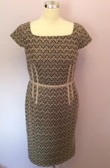 Marks & Spencer Black & Calico Lace Pencil Dress Size 12 - Whispers Dress Agency - Womens Dresses - 1