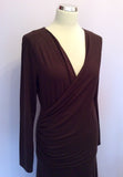 Bailey Dark Brown Bamboo Stretch Jersey Dress Size M - Whispers Dress Agency - Sold - 2