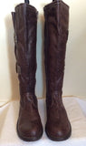 Brand New Cats Eyes Dark Brown Buckle Trim Boots Size 6/39 - Whispers Dress Agency - Womens Boots - 3