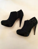 CARVELA BLACK SUEDE BUCKLE TRIM SHOE BOOTS SIZE 6/39 - Whispers Dress Agency - Womens Heels - 3