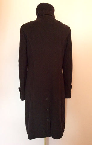 Armani Jeans Black Wool Blend Coat Size 14 - Whispers Dress Agency - Sold - 5