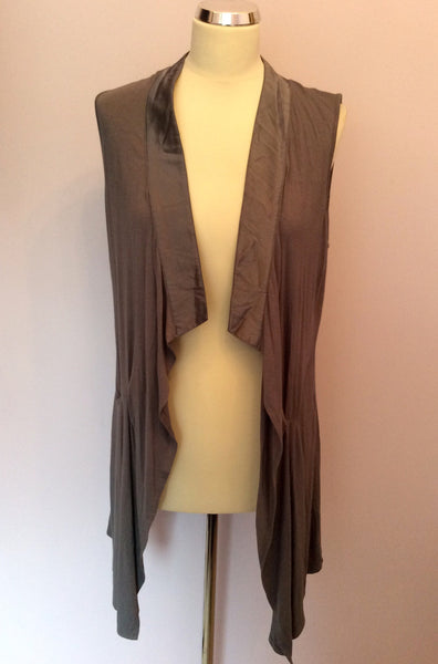 Mint Velvet Dark Grey Silk Trim Waistcoat Size 14 - Whispers Dress Agency - Sold