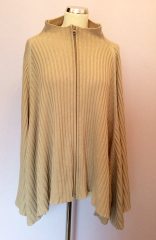 Nitya Beige Zip Up Poncho / Cardigan Size Approx L/XL - Whispers Dress Agency - Sold - 2