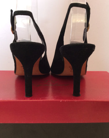 Jane Shilton Black Suede Slingback Heels Size 3.5/36 - Whispers Dress Agency - Womens Heels - 4