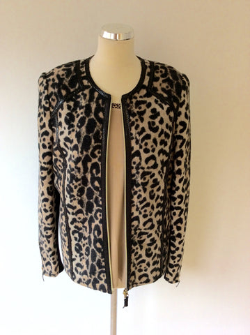 BASLER ANNIVERSARY EDITION CAMEL & BLACK LEOPARD PRINT WOOL JACKET & TOP SIZE 16/18 - Whispers Dress Agency - Sold - 1