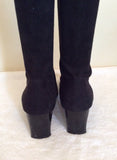 Black Faux Suede Stretch Knee High Boots Size 7/40 - Whispers Dress Agency - Womens Boots - 4