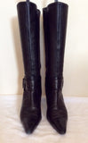 Moda In Pelle Black Buckle Trim Leather Boots Size 6/39 - Whispers Dress Agency - Womens Boots - 3