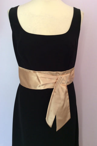 Marks & Spencer Black & Gold Trim Dress Size 16 - Whispers Dress Agency - Womens Dresses - 2