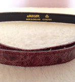 Vintage Jaeger Dark Pink / Wine Thin Leather Belt Size 28" - Whispers Dress Agency - Sold - 2