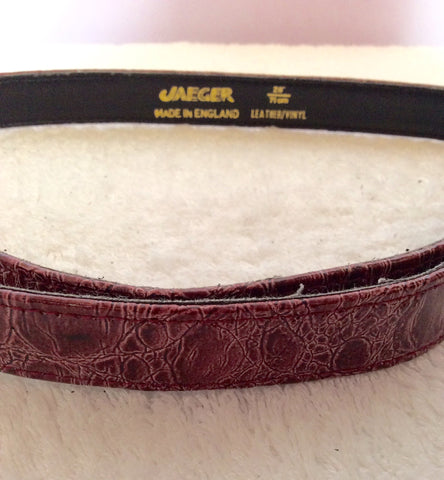 Vintage Jaeger Dark Pink / Wine Thin Leather Belt Size 28" - Whispers Dress Agency - Sold - 2