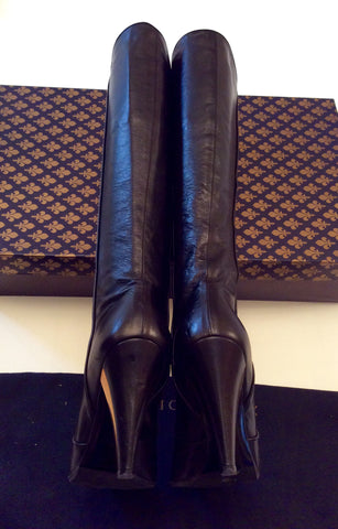 Patrick Cox Black Leather Knee Length Boots Size 5/38 - Whispers Dress Agency - Sold - 4