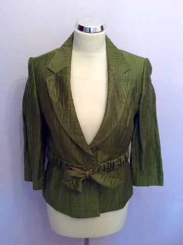 Kaliko Green Linen Blend Trouser Suit Size 10 - Whispers Dress Agency - Womens Suits & Tailoring - 2