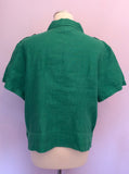 HOBBS GREEN LINEN SHORT SLEEVE LINEN SHIRT SIZE 18 - Whispers Dress Agency - Womens Shirts & Blouses - 2