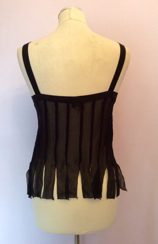 TED BAKER BLACK SILK STRAPPY TOP SIZE 2 UK 10 - Whispers Dress Agency - Womens Tops - 3