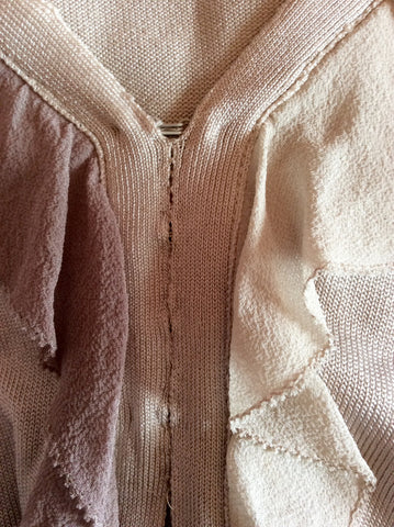 Karen Millen Beige & Brown Silk Trim Cardigan Size 2 UK 10/12 - Whispers Dress Agency - Sold - 4