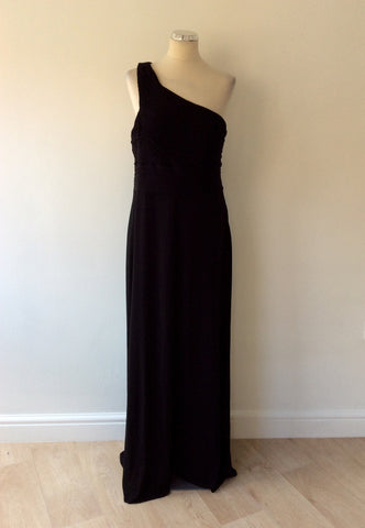 COAST BLACK ONE SHOULDER MAXI DRESS SIZE 16 - Whispers Dress Agency - Womens Dresses - 1