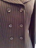 Escada Black Pinstripe Wool Trouser Suit Size 34 UK 6 - Whispers Dress Agency - Sold - 3