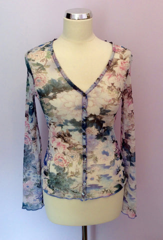 Coast Pink & Lilacs Floral Print Cardigan / Top Size 10 - Whispers Dress Agency - Sold - 1