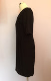 Jaeger Black Short Sleeve Pencil Dress Size 14 - Whispers Dress Agency - Sold - 4