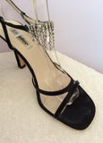 PARADOX LONDON BLACK SATIN DIAMANTÉ TRIM SANDALS SIZE 4/37 - Whispers Dress Agency - Womens Heels - 2