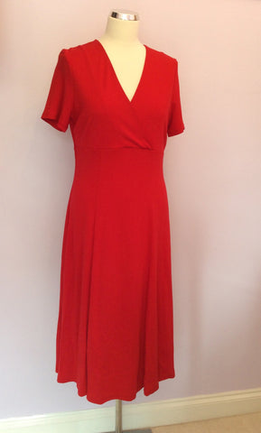 Brand New Country Casuals Red Jersey Dress Size M - Whispers Dress Agency - Womens Dresses - 1