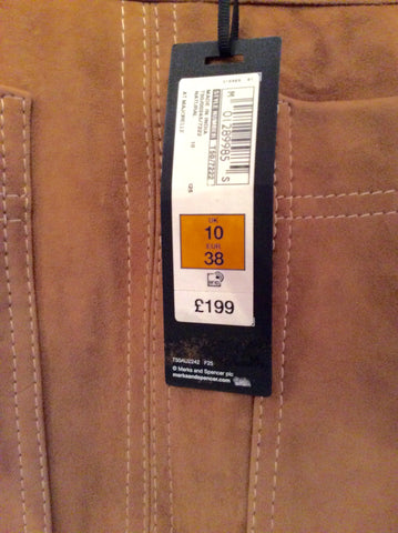 Brand New Marks & Spencer Autograph Tan Suede Skirt Size 10 - Whispers Dress Agency - Sold - 2