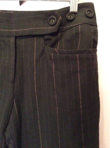Whistles Black & Brown Pinstripe Formal Trousers Size 8 - Whispers Dress Agency - Womens Trousers - 2