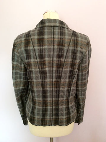 Marc Aurel Brown, Grey & Black Check Jacket Size 40 UK 12 - Whispers Dress Agency - Womens Coats & Jackets - 3