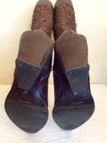 Italian Leather Dark Brown Toe Capped Cowboy Boots Size 6/39 - Whispers Dress Agency - Sold - 6