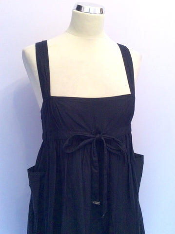 Burberry Black Cotton Summer Dress Size 10 - Whispers Dress Agency - Sold - 2