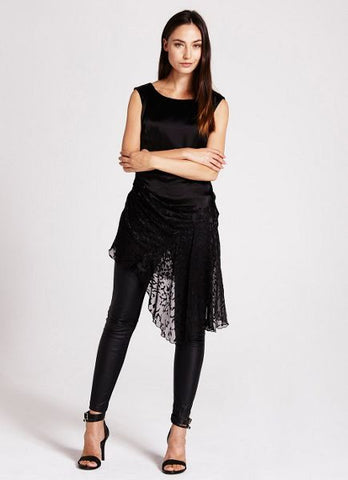 Brand New Mint Velvet Black Asymmetric Hem Tunic Top Size 18 - Whispers Dress Agency - Sold - 1