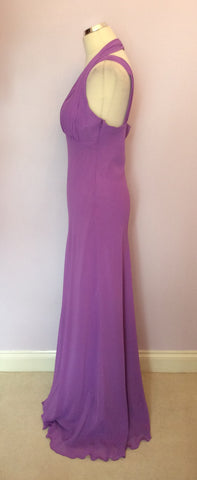 BRAND NEW GINA BACCONI RICH LILAC LONG EVENING DRESS SIZE 14 - Whispers Dress Agency - Womens Dresses - 2