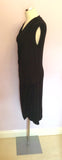 Isabel De Pedro Black Draped Stretch Jersey Dress Size 16 - Whispers Dress Agency - Sold - 3