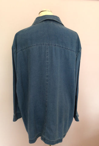 Vintage Jaeger Blue Shirt / Jacket Size 40" Approx XL - Whispers Dress Agency - Sold - 2