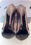 Aldo Pewter Leather Peeptoe Strappy Heels Size 4/37 - Whispers Dress Agency - Womens Heels - 4