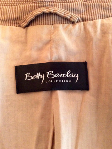 Betty Barclay Brown Pinstripe Jacket Size 10 - Whispers Dress Agency - Womens Coats & Jackets - 3