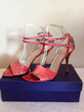 Brand New Stuart Weitzman Coral Pink & Gold Heel Sandals Size 5/38 - Whispers Dress Agency - Womens Sandals - 4