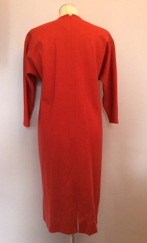 Vintage Jaeger Coral Red Wool Dress Size 10 - Whispers Dress Agency - Womens Vintage - 3