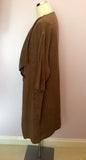 Oska Brown Linen Duster Coat Size III UK XL - Whispers Dress Agency - Sold - 2